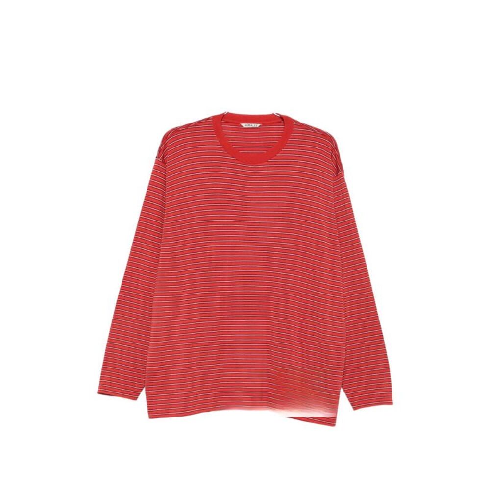 Auralee Men Wool Striped T-Shirt